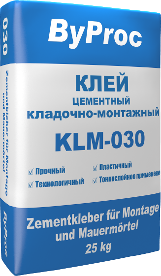Клей цементный кладочно-монтажный KLM-030 25кг