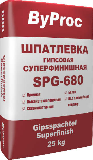 Шпатлёвка гипсовая суперфинишная SPG-680 25кг
